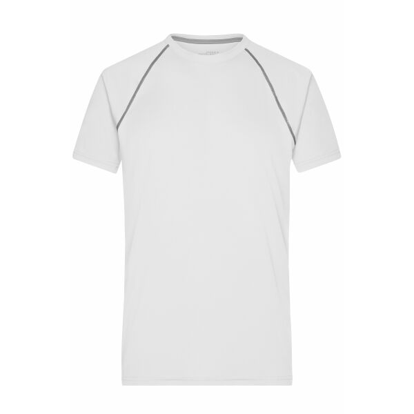 Men's Sports T-Shirt - white/silver - XXL