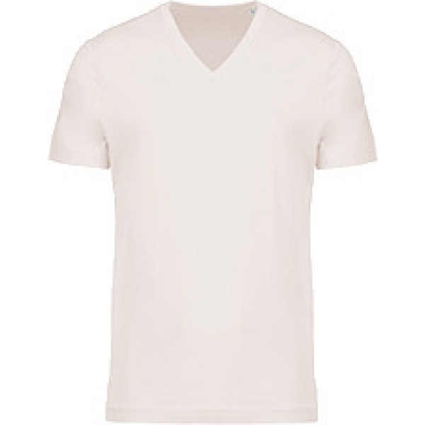 Heren-t-shirt BIO-katoen V-hals Cream S