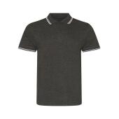 AWDis Stretch Tipped Piqué Polo Shirt, Charcoal/White, XXL, Just Polos