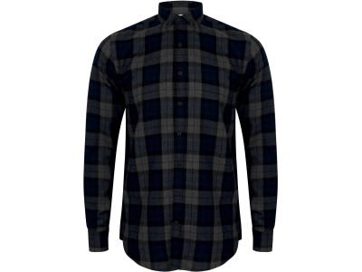 Men's Brushed back Check Casual Shirt with Button-down Collar