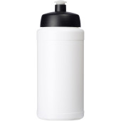 Baseline® Plus 500 ml drinkfles met sportdeksel - Wit/Zwart