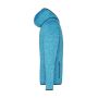 Men's Knitted Fleece Hoody - blue-melange/black - S