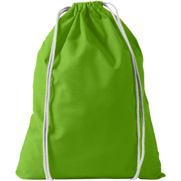 Oregon 100 g/m² cotton drawstring backpack 5L - Lime