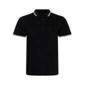 AWDis Stretch Tipped Piqué Polo Shirt, Black/White, S, Just Polos