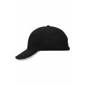 MB6197 6 Panel Double Sandwich Cap - black/white/dark-grey - one size