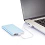 4.000 mAh dunne powerbank, blauw, wit