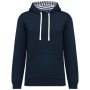 Unisex sweater met capuchon met contrasterend motief Navy / Mariniere XXL