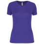 Dames sport-t-shirt V-hals Violet S