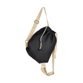 Canvas Backpack Straps and Drawstring - Black - One Size