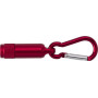 Aluminium mini torch with carabiner Tracy red