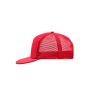 MB6207 5 Panel Flat Peak Cap - red/red - one size