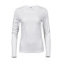 Ladies LS Interlock T-Shirt - White - 3XL
