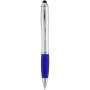Nash stylus ballpoint with coloured grip - Silver/Blue