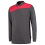 Polosweater Bicolor Naden 302004 Darkgrey-Red XS