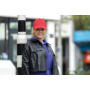Impact AWARE™ Brushed rcotton 5 panel trucker cap 190gr, red