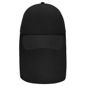 MB6243 6 Panel Cap with Neck Guard zwart one size