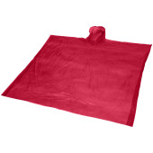 Ziva regnponcho för engångsbruk med förvaringspåse - Röd
