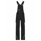Workwear Pants with Bib - COLOR - - black/lime-green - 44