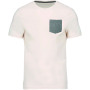 T-shirt BIO-katoen met borstzakje Cream / Grey Heather M