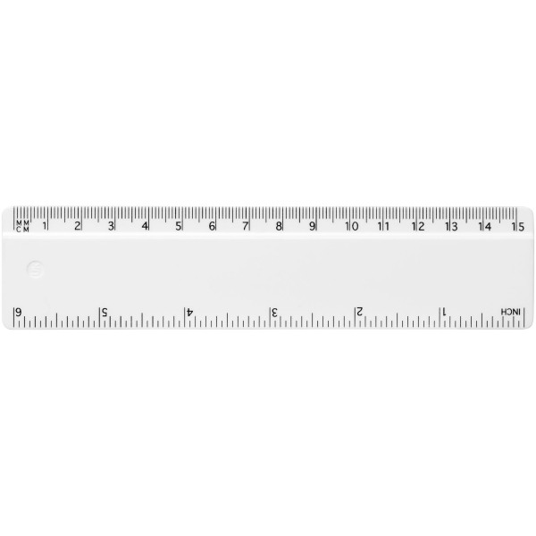 Renzo 15 cm plastic ruler - White
