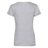 FOTL Lady-Fit Valueweight V-neck T, Heather Grey, S