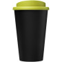 Americano® Eco 350 ml recycled tumbler - Solid black/Lime