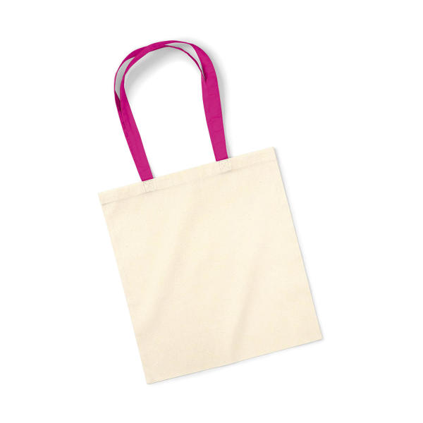 Bag for Life - Contrast Handles - Natural/Fuchsia - One Size