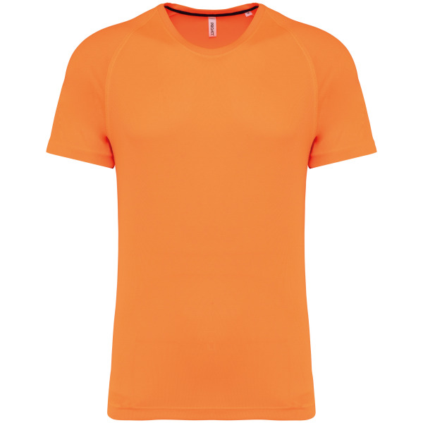 Gerecycled herensport-T-shirt met ronde hals Fluorescent Orange L