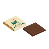 Vierkante Napolitain, melk chocolade, recycled papier Vierkante Napolitain, melk chocolade, recycled papier