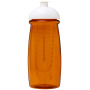 H2O Active® Pulse 600 ml bidon en infuser met koepeldeksel - Transparant oranje/Wit