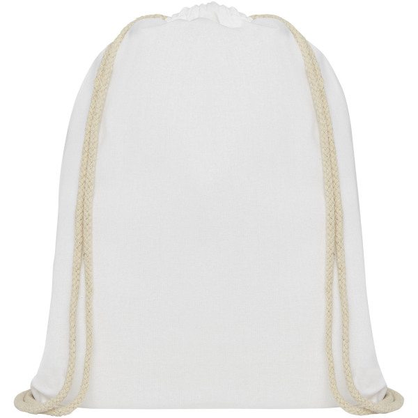 Oregon 140 g/m² cotton drawstring backpack 5L - White