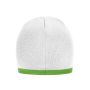 MB7584 Beanie with Contrasting Border wit/limegroen one size