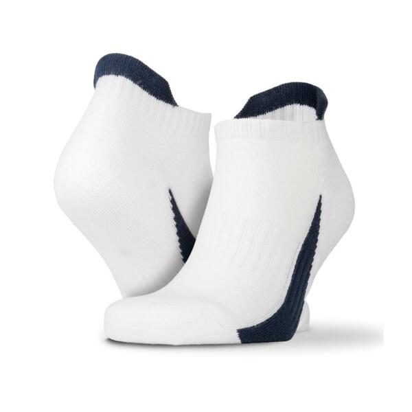 3 Pack Sports Sneaker Socks, White/Navy, L/XL, Spiro