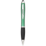 Nash coloured stylus ballpoint pen with black grip - Green/Solid black