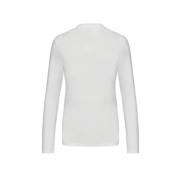 Dames t-shirt V-hals lange mouwen White 3XL