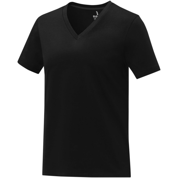 Somoto Dames T-shirt met V-hals en korte mouwen - Zwart - XS