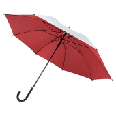 Automatische paraplu kunststof handvat buitenkant zilver en onder gekleurd, polyester 190 T