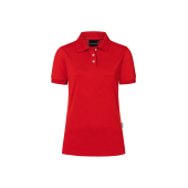 PF 6 Ladies' Workwear Polo Shirt Modern-Flair, from Sustainable Material , 51% GRS Certified Recycled Polyester / 47% Conventional Cotton / 2% Conventional Elastane - red - 2XL