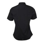 Ladies' Shirt Shortsleeve Poplin - black - XS