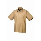 Short Sleeve Poplin Shirt, Khaki, 19, Premier