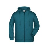 Men's Zip Hoody - petrol-melange - 4XL
