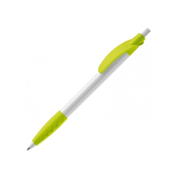 Balpen Cosmo grip hardcolour - Wit / Licht groen