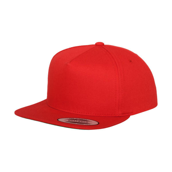 Classic 5 Panel Snapback - Red - One Size