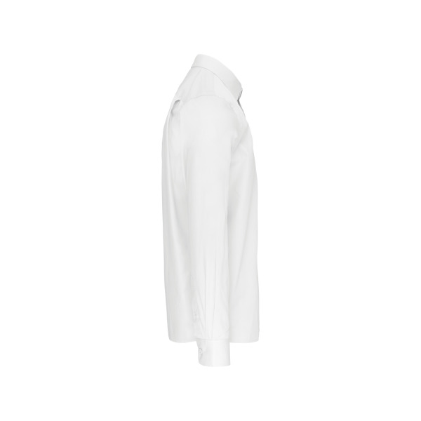 Heren poplin overhemd lange mouwen White XS