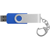 Rotate USB met sleutelhanger - Midden blauw - 1GB