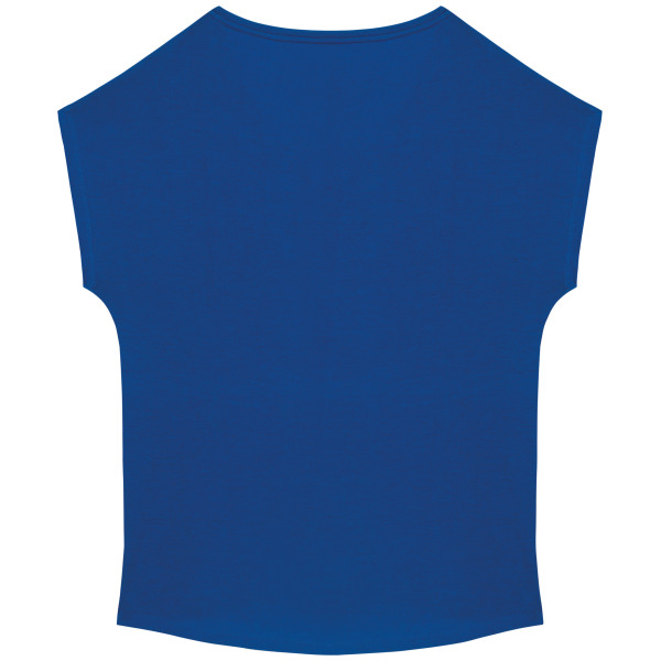 Ecologisch baggy dames-T-shirt V-hals Sea Blue L