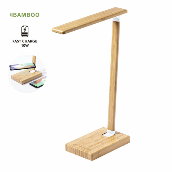 Sleya opvouwbare lamp met draadloze oplader bamboe