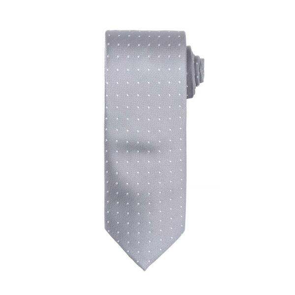 Micro Dot Tie, Silver/White, ONE, Premier