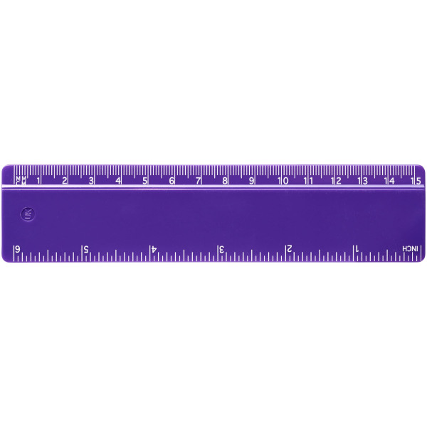 Renzo 15 cm plastic ruler - Purple