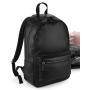 Faux Leather Fashion Backpack - Black - One Size